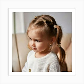 Firefly Stylish Toddler Girl With Sleek Ponytail And Gold Pin 42366 Art Print