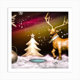 Christmas Reindeer 005 1 Art Print