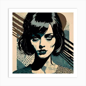 Dystopian Muse An Abstract Female Portrait Art Print