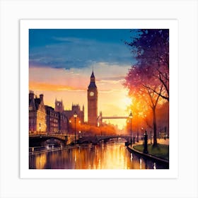 London Sunset Art Print