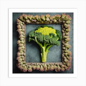 Broccoli In A Frame 14 Art Print