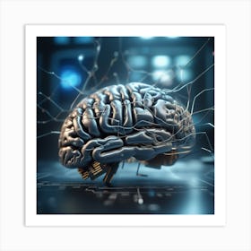 Brain With Wires 10 Art Print
