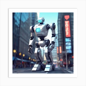 Robot In The City 78 Art Print