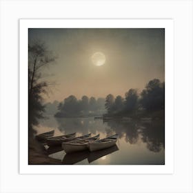 Moonlight On The Water Art Print