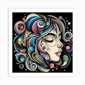 Abstract Woman'S Face 1 Art Print