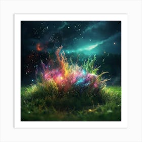 Colorful Grass In A Field Art Print