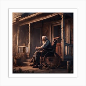 Old Man In A Wheelchair 1 Art Print