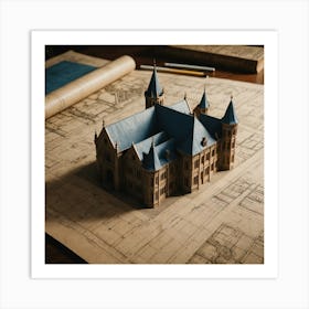 Model Of A Building Art Print