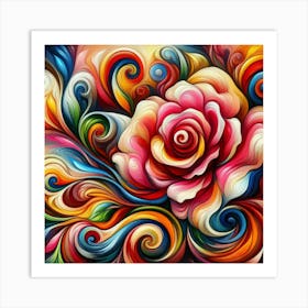 Colorful Rose 1 Art Print