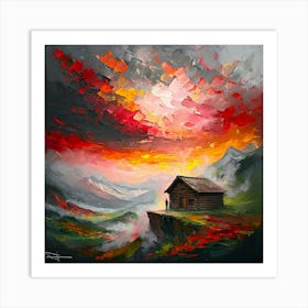 Sunset In The Mountains Art Print