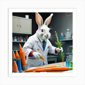 Rabbit In A Lab 3 Art Print