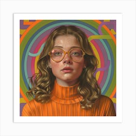 Girl With Glasses 1 Art Print