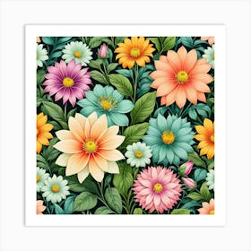 Floral Wallpaper Art Print