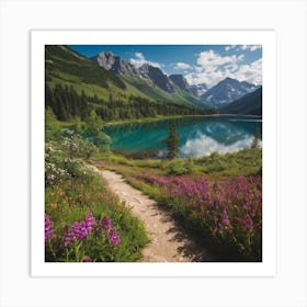 Lake In The Mountains Art Print