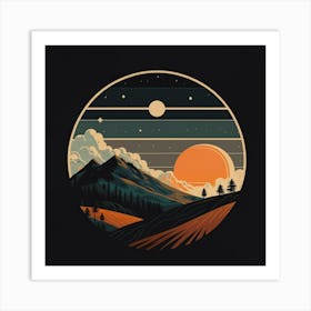 Sunset In The Mountains 1 Art Print