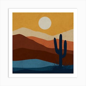 Sunset In The Desert 2 Art Print