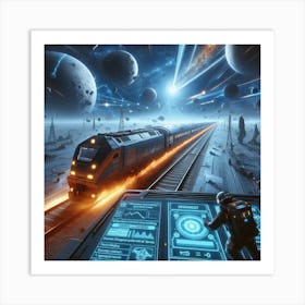 Space Train Art Print