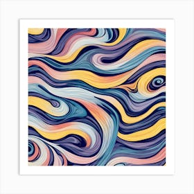 Abstract Wavy Pattern Art Print