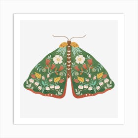 Hand drawn Floral Butterfly Art Print