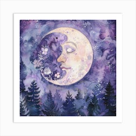 Moon In The Forest 5 Art Print