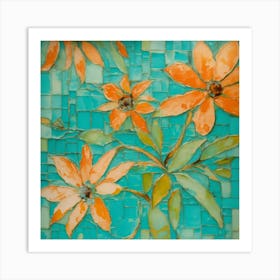 Mosaic Flower Painting Art Print