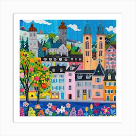 Kids Travel Illustration Zurich 3 Art Print