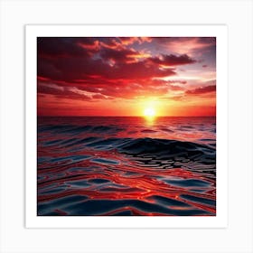 Sunset Over The Ocean 88 Art Print