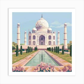 A Taj Mahal In Agra Lofi Illustration 1719953472 4 Art Print