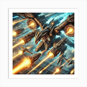 Mecha Draco Energy Beam Cannons Iron Commonwealth Art Print