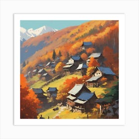 Autumn Village 13 Art Print