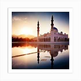 Islamic Mosque At Sunset 1 Art Print