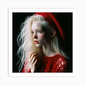 Portrait Of A Girl In Red 1 Art Print