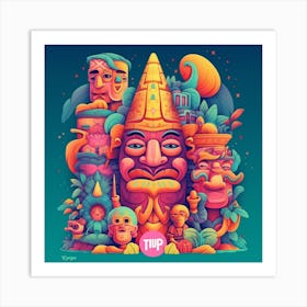 Tiki totem Art Print