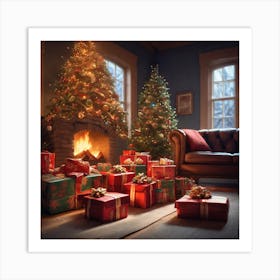 Christmas Tree In The Living Room 113 Art Print