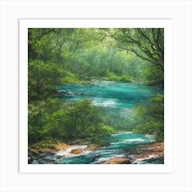 River In The Forest Art Print