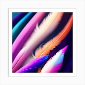 Colorful Feathers Art Print