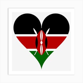 Heart Love Flag Sign Spear Spears East Africa Heart Shaped Art Print