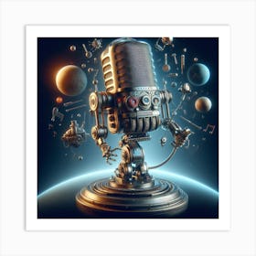 Robot In Space 1 Art Print