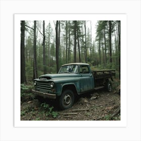 Old Truck In The Woods 1 Art Print