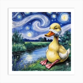 Starry Night Duck 11 Art Print