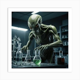 Alien Scientist Art Print