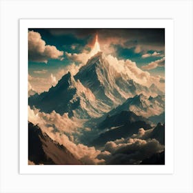 Mountain In The Clouds 5 Art Print