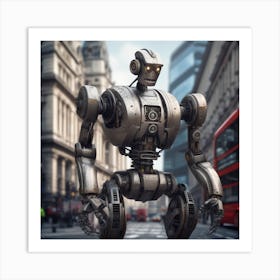 Robot In The City 50 Art Print