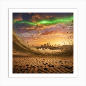 Lightning In The Desert Art Print