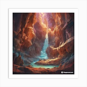 Waterfall In The Canyon Art Print