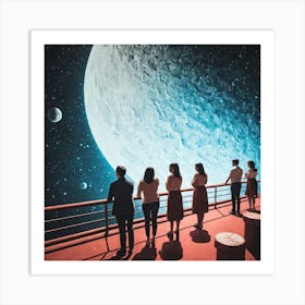 People Looking At The Moon 4 Art Print