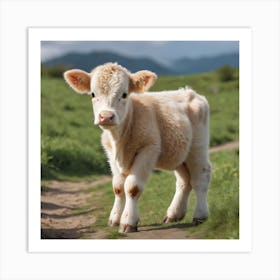Calf in the outdoors Art Print