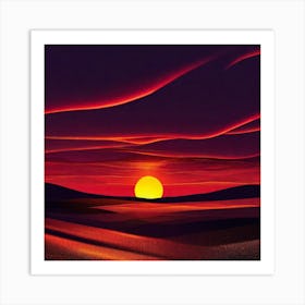 Sunset In The Desert 23 Art Print