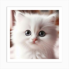 Cute White Kitten 1 Art Print