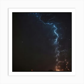 Lightning Strike - Lightning Stock Videos & Royalty-Free Footage Art Print